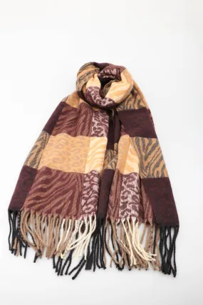 Karierter Schal mit Leopardenmuster