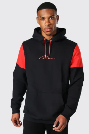 Man Signature Colorblock Hoodie